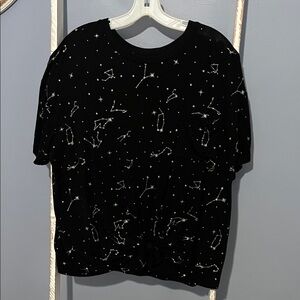 Women’s Black Constellation Print Top